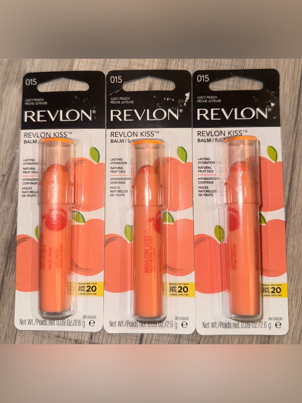 Revlon Kiss Juicy Peach Balm SPF 20 — Hydrating Peach Tint 3pk